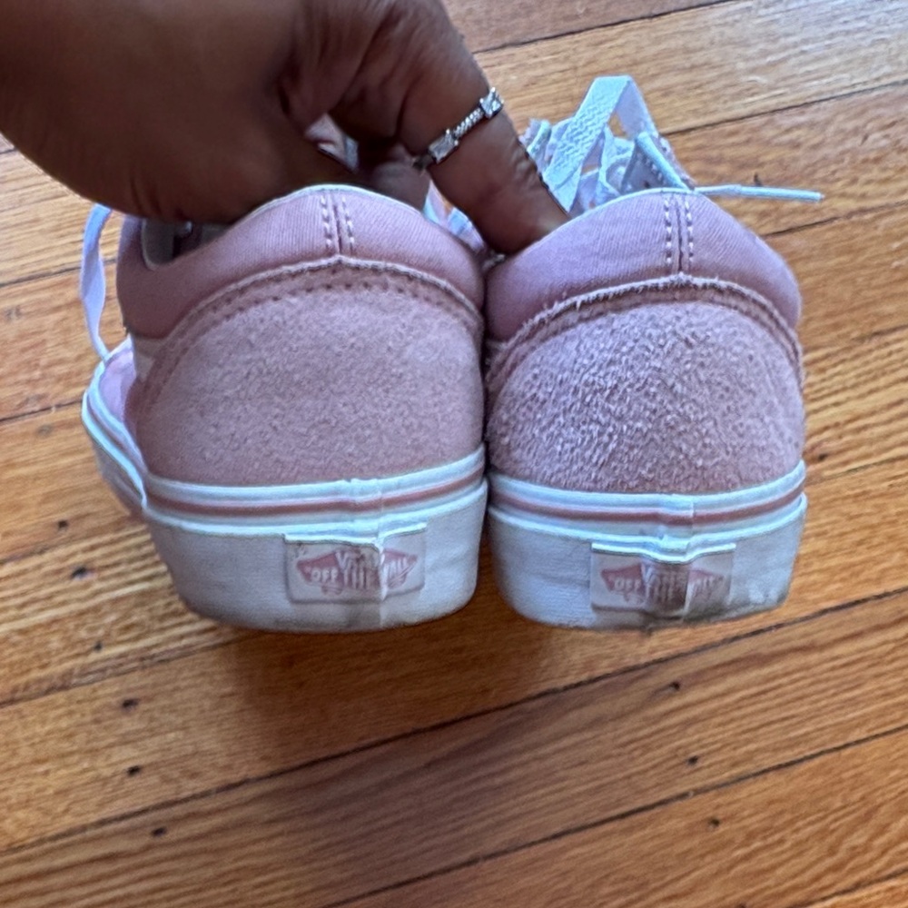 Vans Pink and White Women's Sneakers - Picture 2 of 4